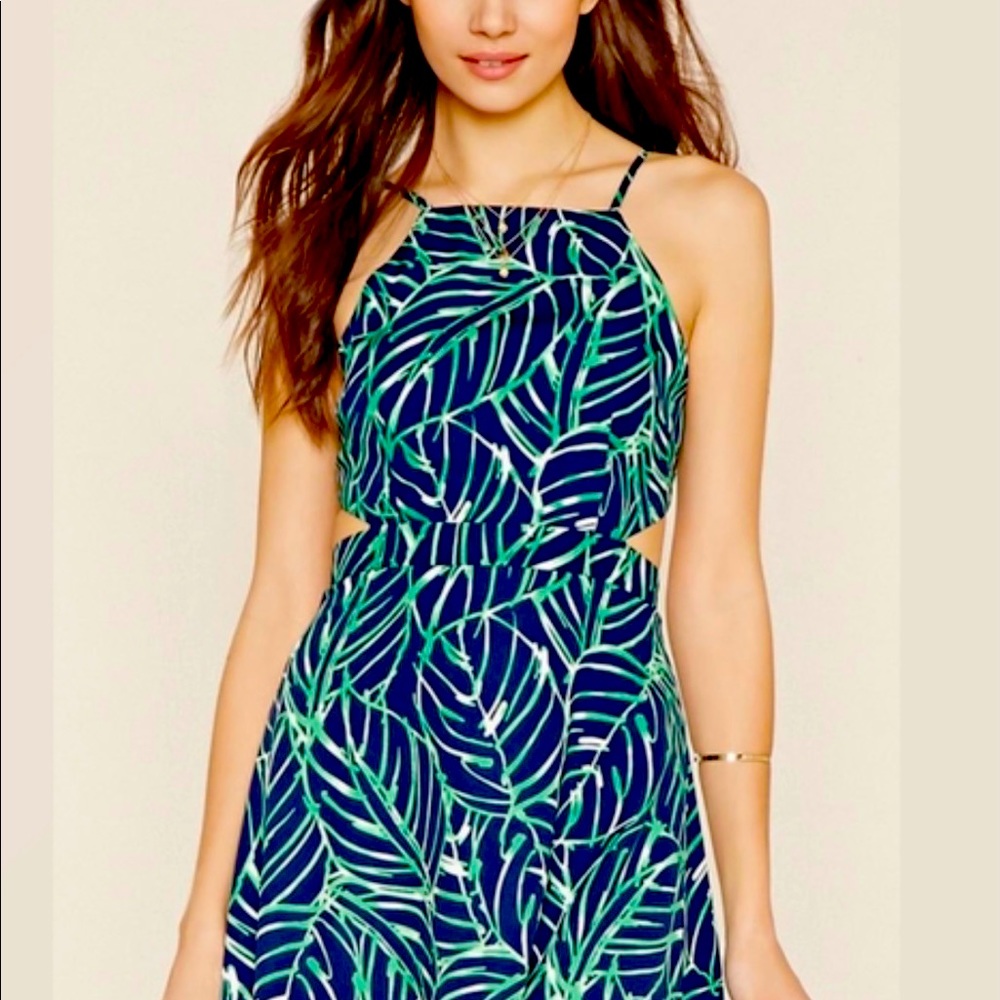 Forever21 green and blue leaf dress